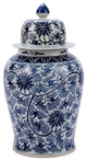 B&W Peacock Lotus Temple Jar, XL