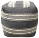 Ivory Machine Woven Kiowa Pouf, 18" Cube