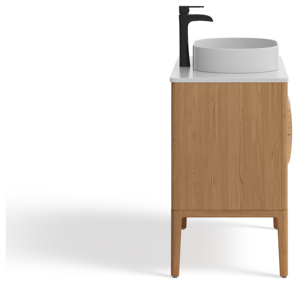 The Ethel Bathroom Vanity, Oak, 36", Single Sink, Freestanding