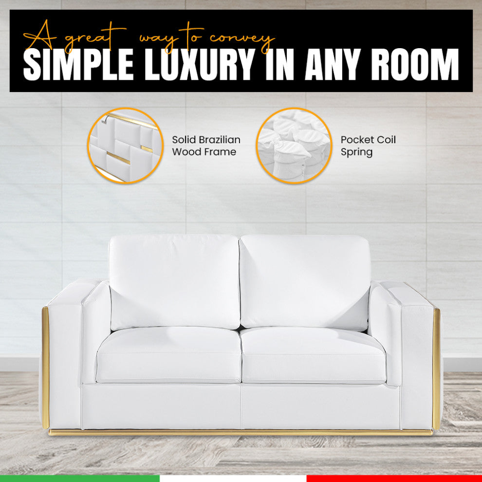 Luna Top Grain Italian Leather  Loveseat