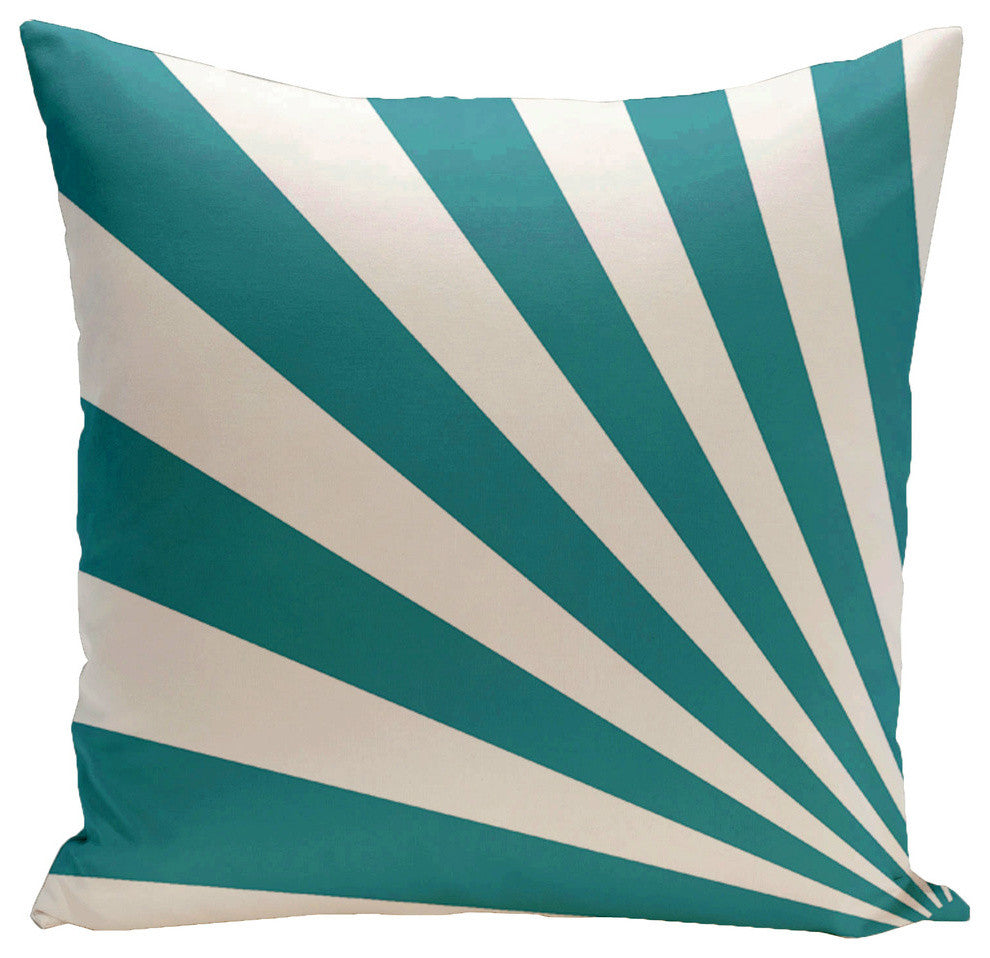 Geometric Decorative Pillow, Lake Blue, 16"x16"