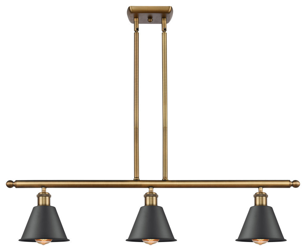 Innovations 516-3I-BB-M8-BK-LED 3-Light Island Light, Brushed Brass