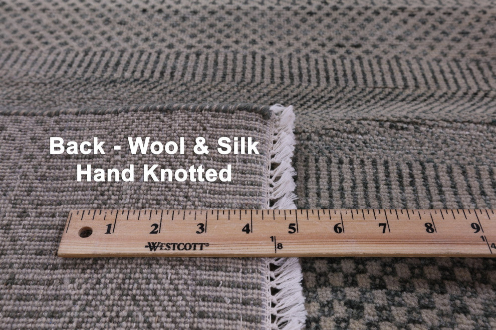 8' 2" X 10' 2" Hand Knotted Savannah Gabbeh Wool and Silk Rug Q4556