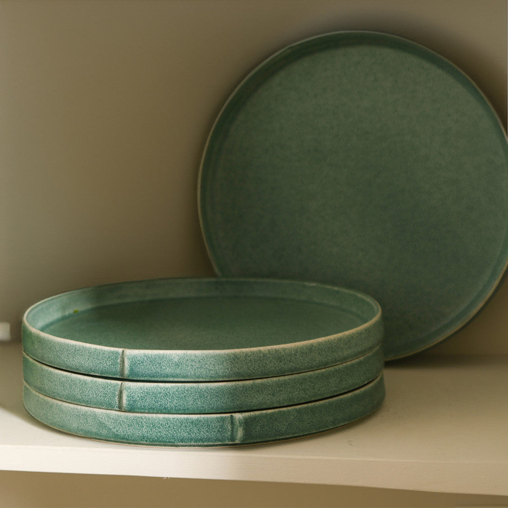 Stone Lain Bao Stoneware Dinner Plate Set of 4, Green