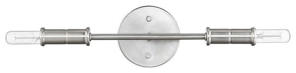 2 Light Simple Vanity Sconce for Wall Mount in Satin Nickel
