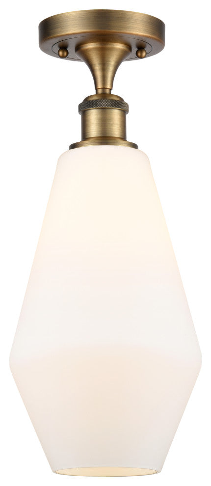 Innovations 516-1C-BB-G651-7-LED 1-Light Semi-Flush Mount, Brushed Brass