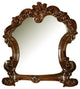 Benzara BM232534 45" Wooden Mirror With Scrolled Details, Brown