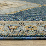 Adeline Traditional Double Medallion Blue/ Gold Area Rug 3'3" x 5'2"