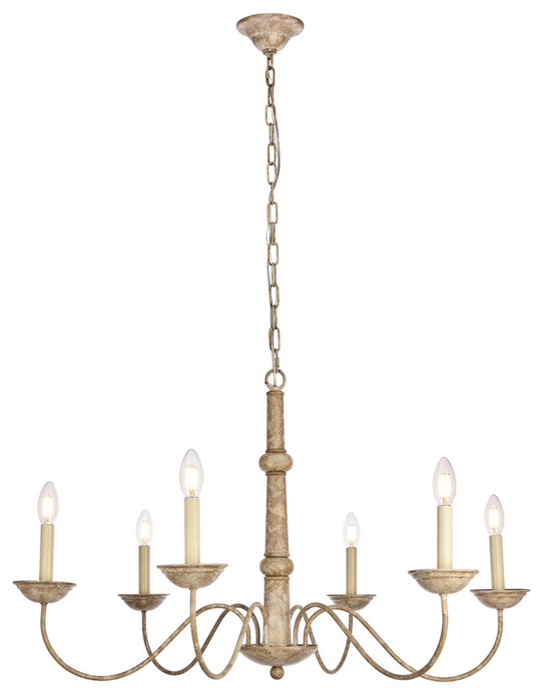 Merritt 6 Light Chandelier in Weathered Dove