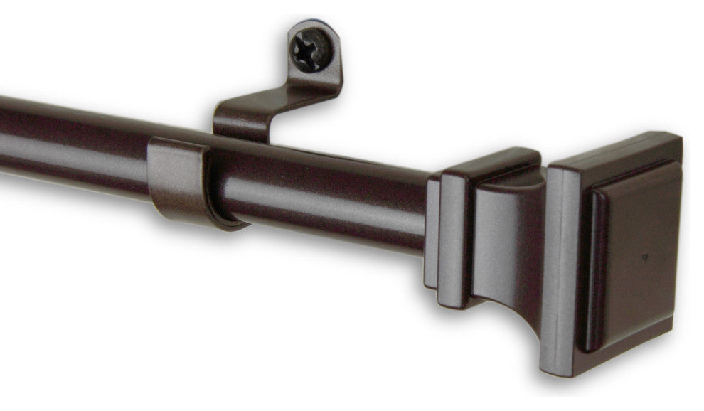 Frame 7/16" Cafe Curtain Rod, Cocoa, 28-48"