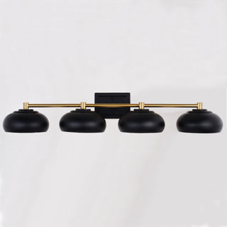 Belmont 4 Light Vanity Matte Black and Satin Brass