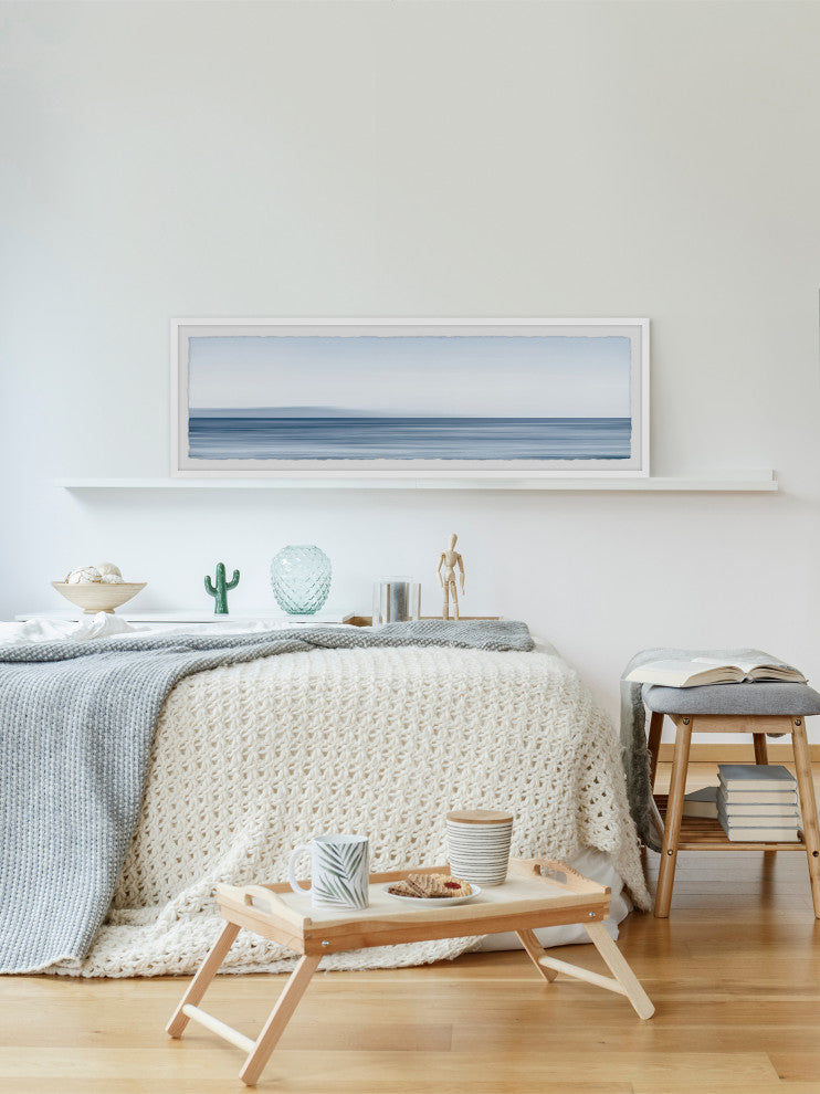 "Peaceful Waves" Framed Painting Print, 30x10