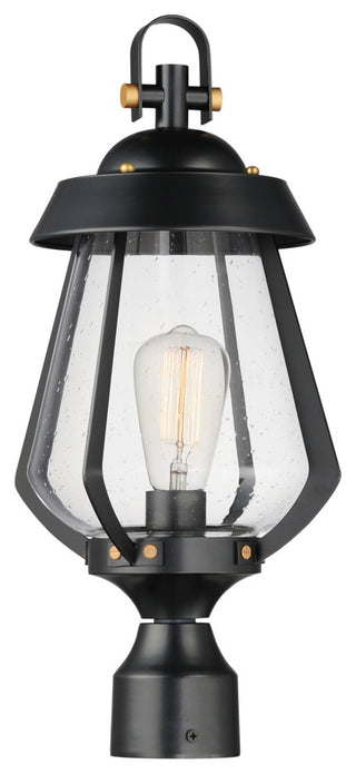 Maxim 30629 Mariner 20" Tall Post Light - Black / Antique Brass