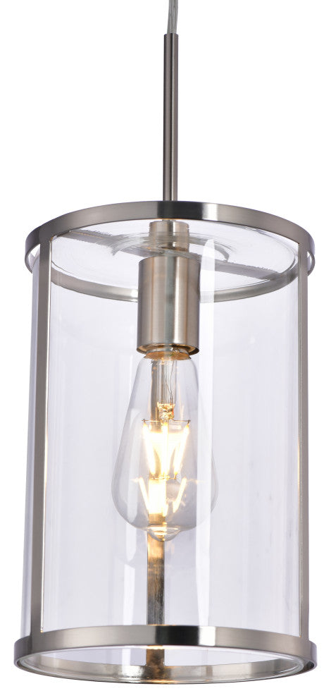 Lazzur Baise 1 Light 7" Satin Nickel Pendant