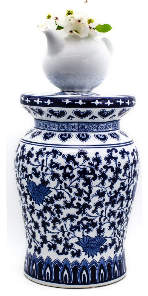 Claybarn Blue Garden Decorative Stool