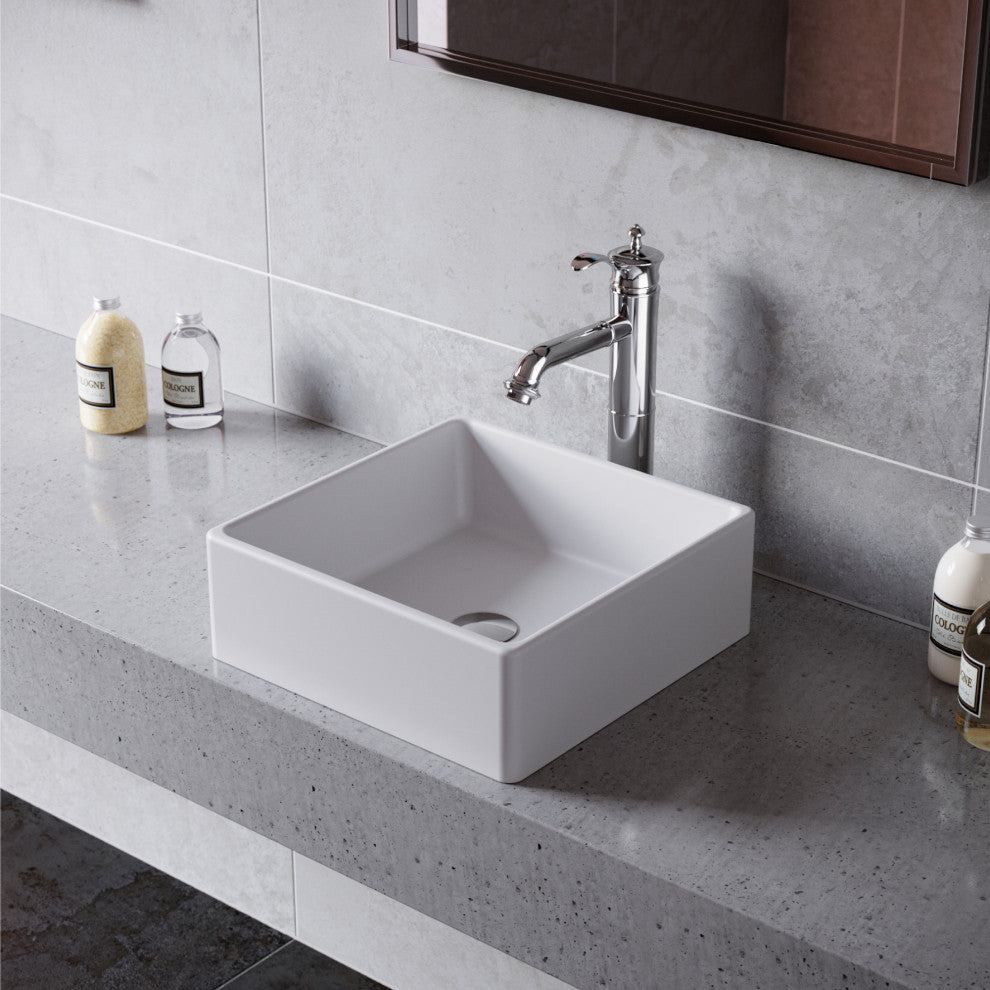 Karran 1-Handle 1-Hole Vessel Faucet With Pop-up Drain, Chrome