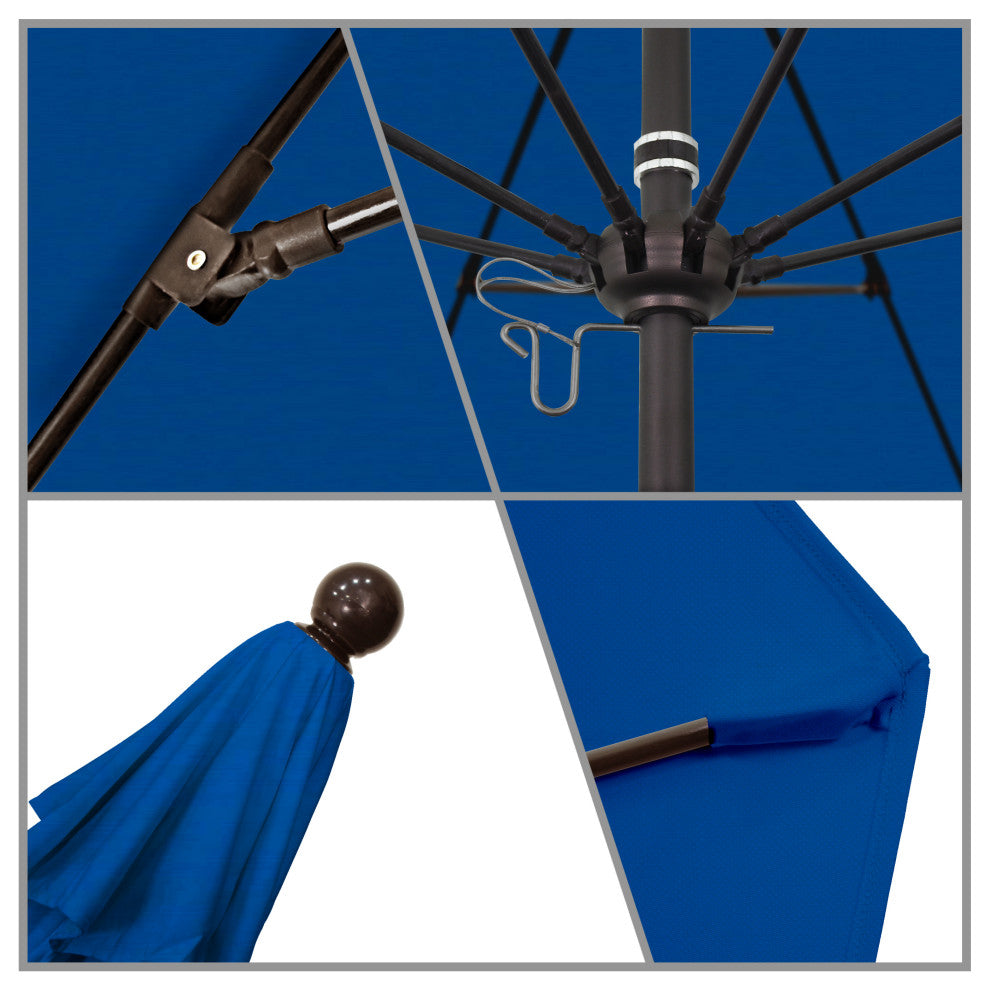 11' Fiberglass Umbrella Bronze, Pacifica, Pacific Blue, 11'