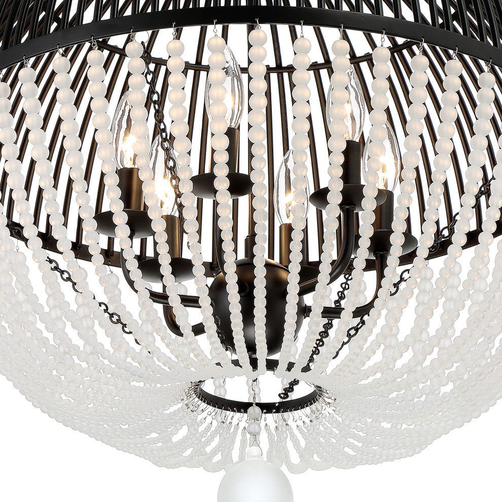 Duval 6 Light Matte Black Pendant