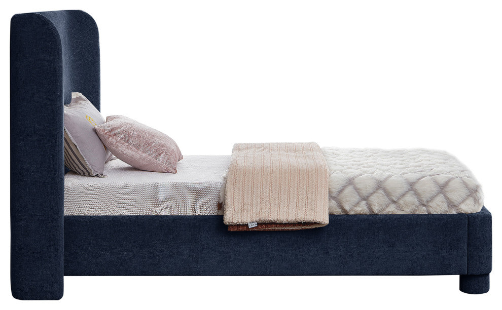 Penny Bed, Navy, Twin, Chenille Fabric