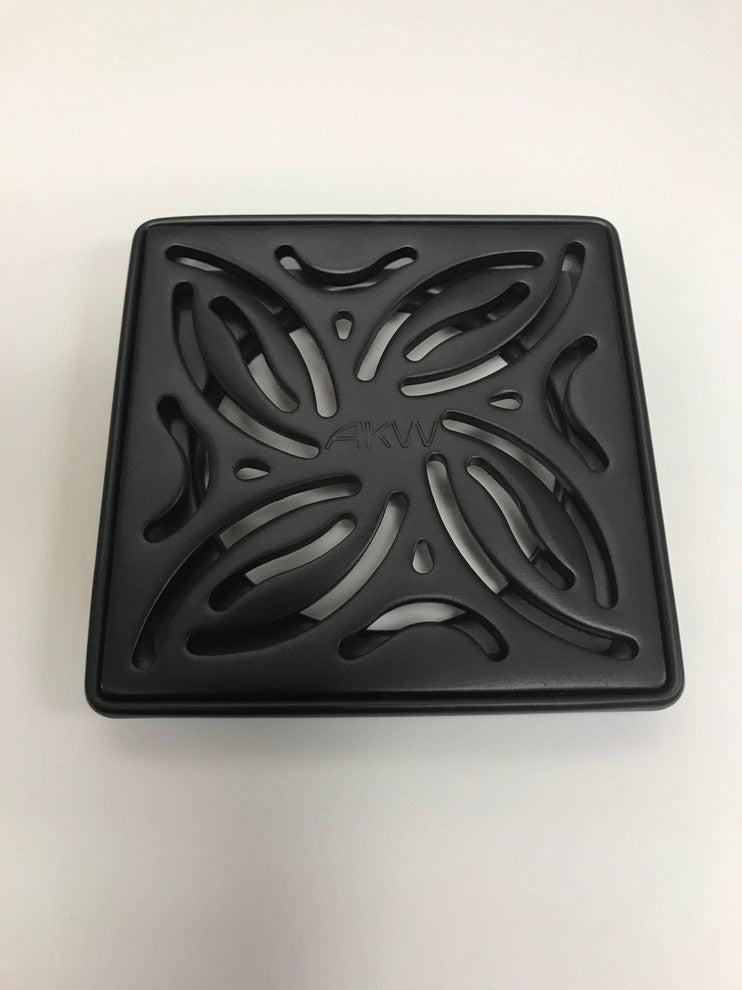 ARC TrueDEK Classic Swirl Pattern Shower Drain, Black