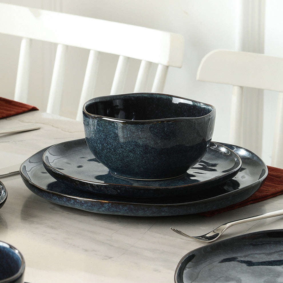 Stone Lain Mirella Stoneware Cereal Bowl Set of 4, Blue
