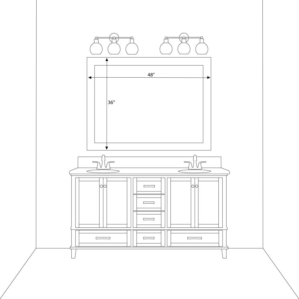 Porter Silver Framed Mirror, 36"x48"