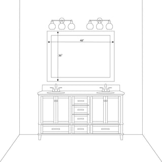 Porter Silver Framed Mirror, 36"x48"