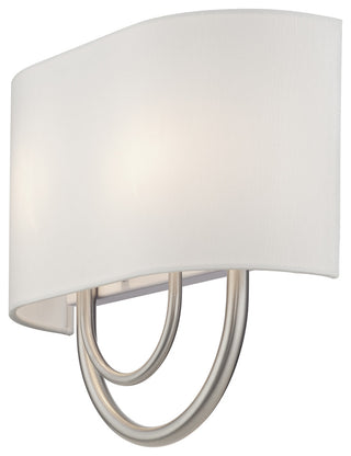 Stratton 2 Light Brushed Nickel ADA Sconce with Hand Crafted Off-White Shade