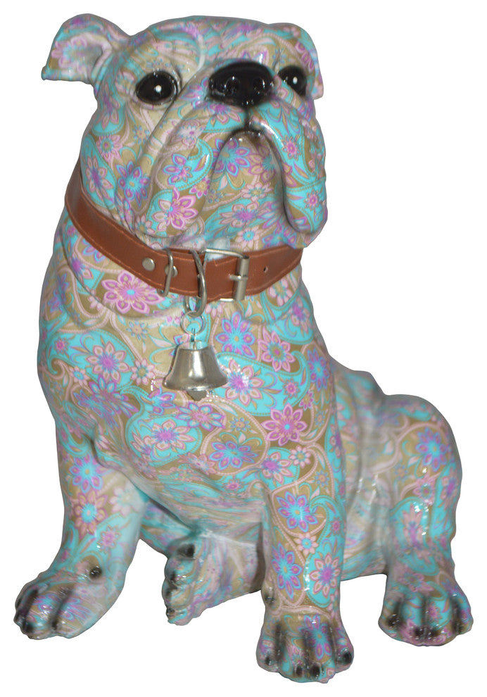 Modern Pastel Bulldog made of Resin -  Size: 9"L x 8"W x 12"H.