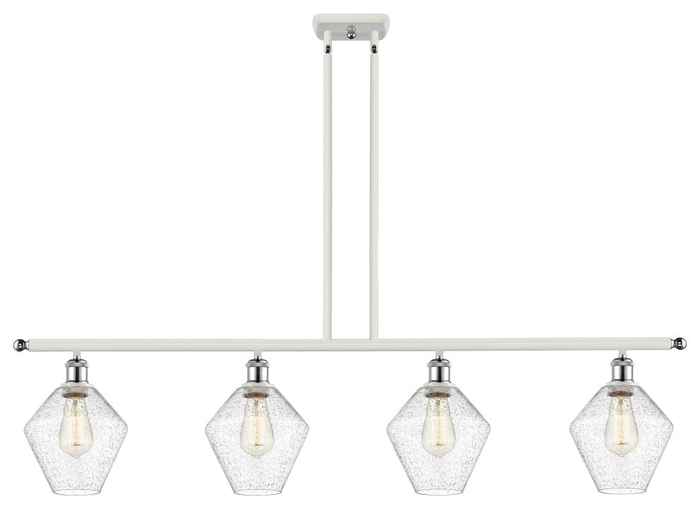 Innovations 516-4I-WPC-G654-8-LED 4-Light Island Light, White, Polished Chrome
