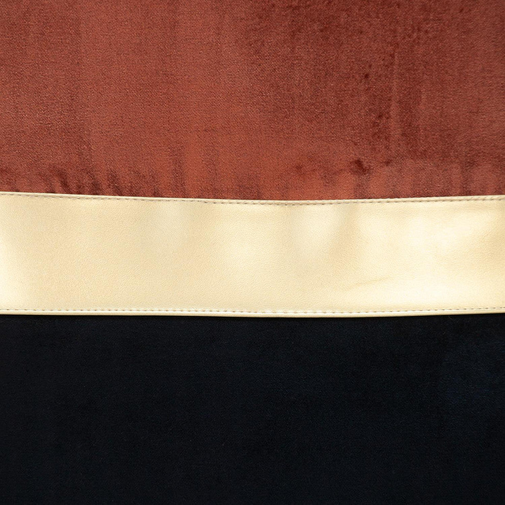 Parkland Collection Myra Black Throw Pillow, Square, Black/Burnt Orange