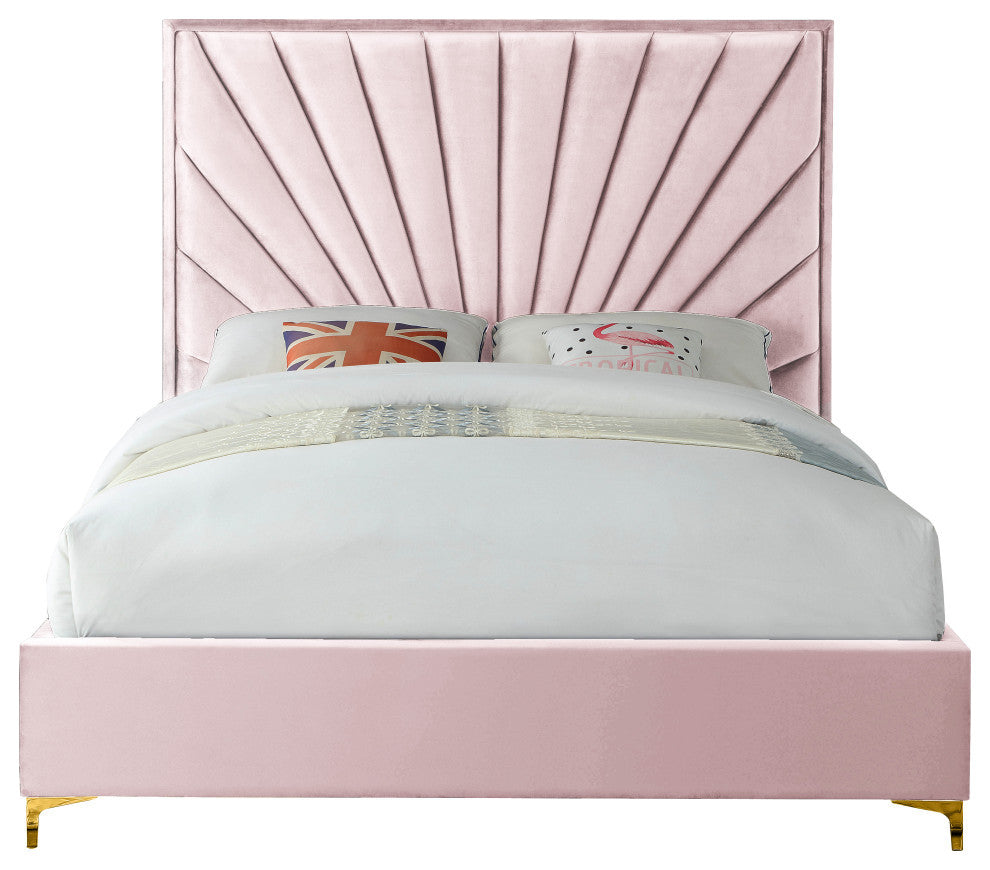 Eclipse Velvet Bed, Pink, Full