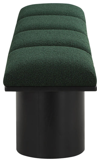 Pavilion Boucle Fabric Upholstered 4-Piece Modular Bench, Green, Black Finish