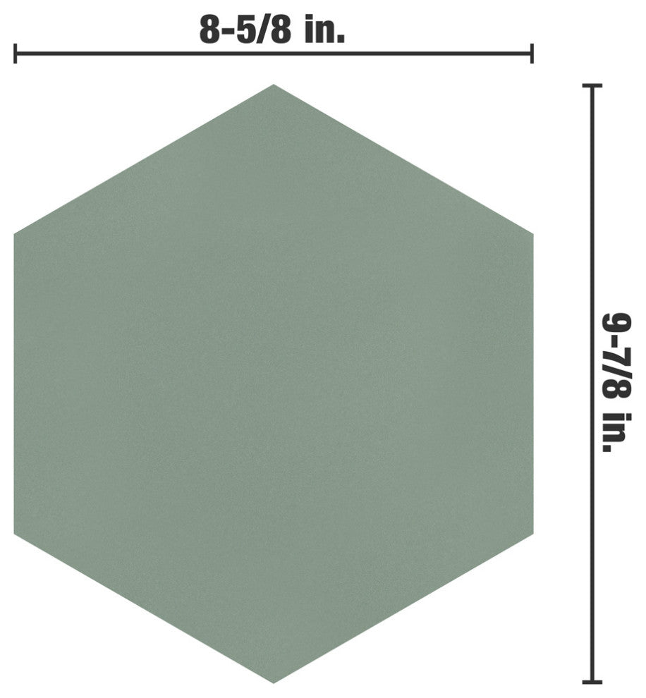 Textile Basic Hex Kale Porcelain Floor and Wall Tile