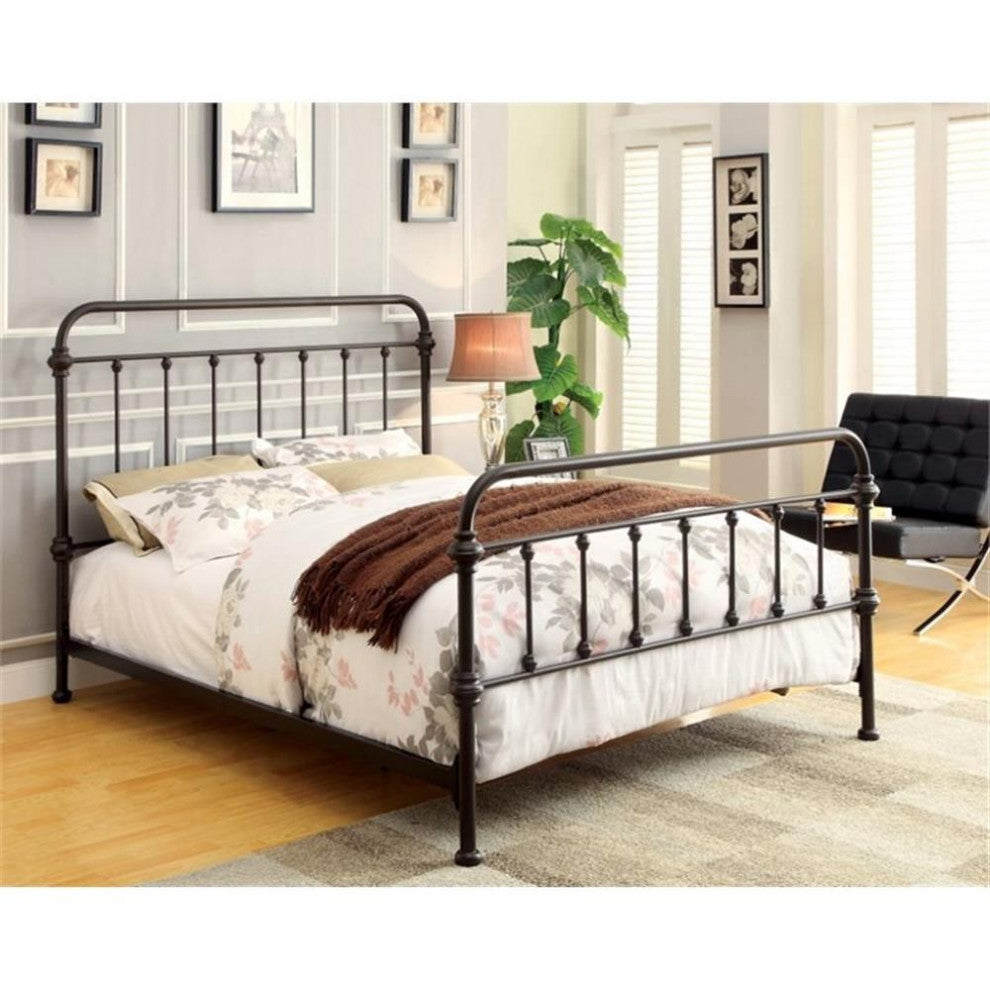 Furniture of America Celinda Metal California King Spindle Bed in Dark Bronze
