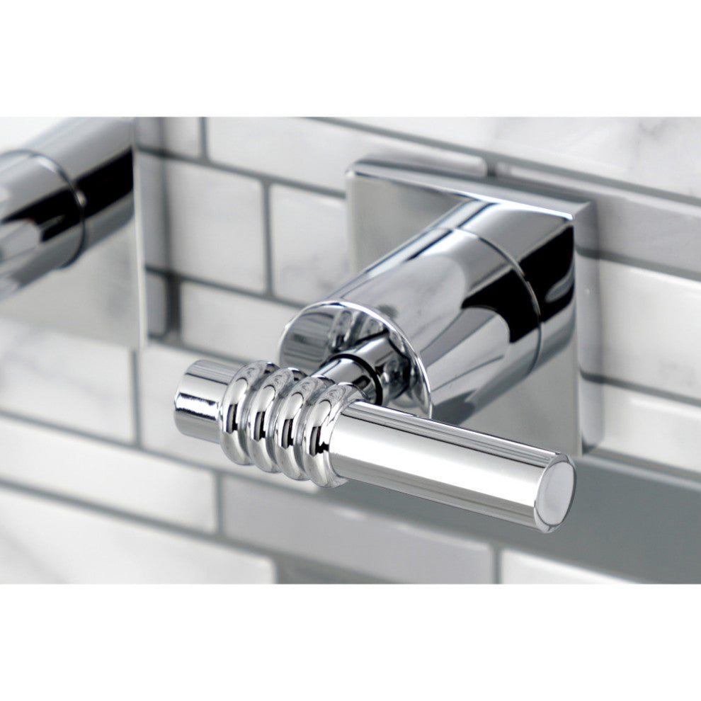 Kingston Brass KS6121ML Two-Handle Wall Mount Bathroom Faucet, Polished Chrome