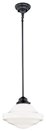 Vaxcel Huntley 12" Pendant, Oil Rubbed Bronze, Milk Glass