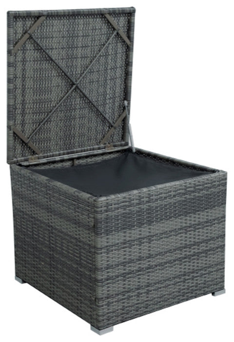 4 Pcs Outdoor Pe Rattan Wicker Sectional Sofa Set With Large Storage Box