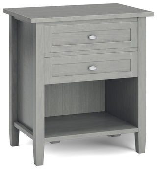Warm Shaker Solid Wood Bedside Table, Fog Grey