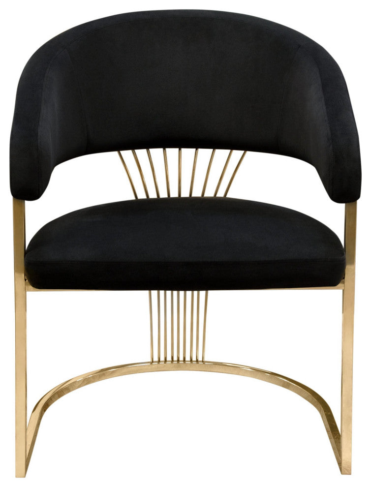 Solstice Dining Chair, Black Velvet