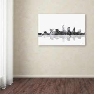 Marlene Watson 'Cleveland Ohio Skyline BG-1' Canvas Art, 22"x32"