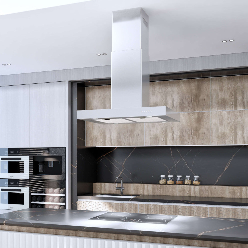 Blue Ocean 30" RH10I Stainless Steel Island Mount Kitchen Range Hood, 760 CFM