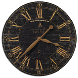 Uttermost Bond Street 18" MDF Brass and Aluminum Wall Clock in Black