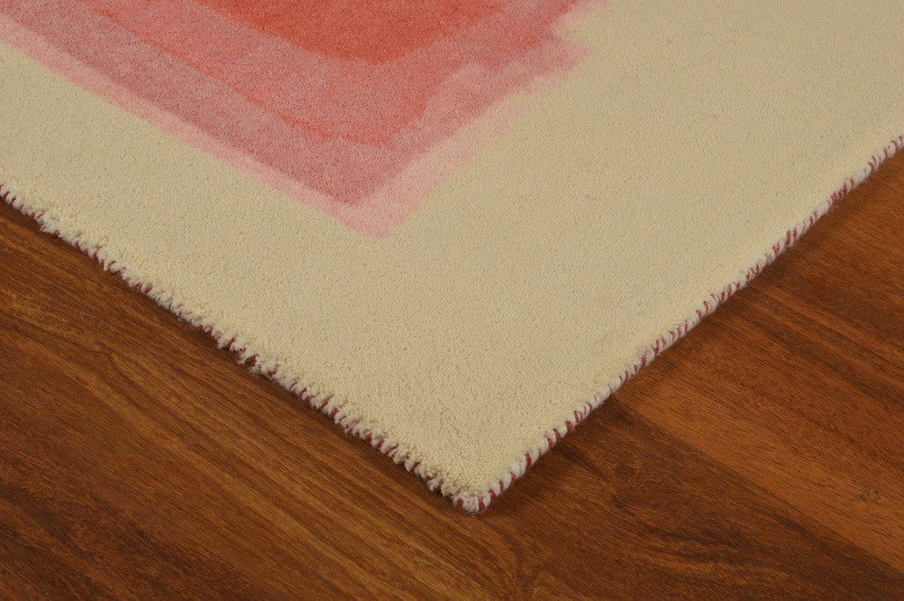 Pink Lens Flare Modern Geometric Area Rug, 7'6" X 9'6"