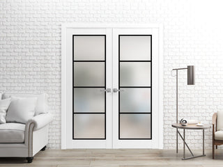 Slab Barn Door Panel 42 x 80 | Planum 2132 White Silk  | Sturdy Finished