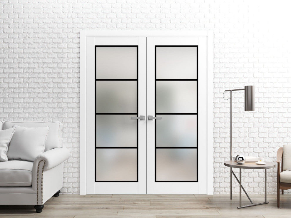 Slab Barn Door Panel 42 x 80 | Planum 2132 White Silk  | Sturdy Finished