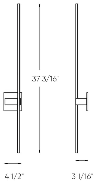 DALS Lighting Wall Straight LED Light, Black, 37"