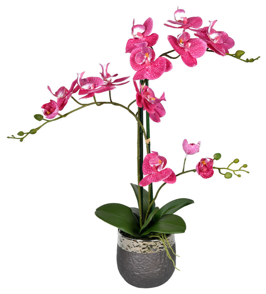 Vickerman FN190201 23.5" Artificial Potted Real Touch Mauve Phalaenopsis Spray