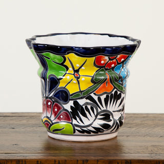7in. x 8in. Handmade Mexican Talavera Ceramic Planter
