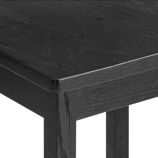 Jax Oak Wood Counter Stool With Wavy Razor Back, Black